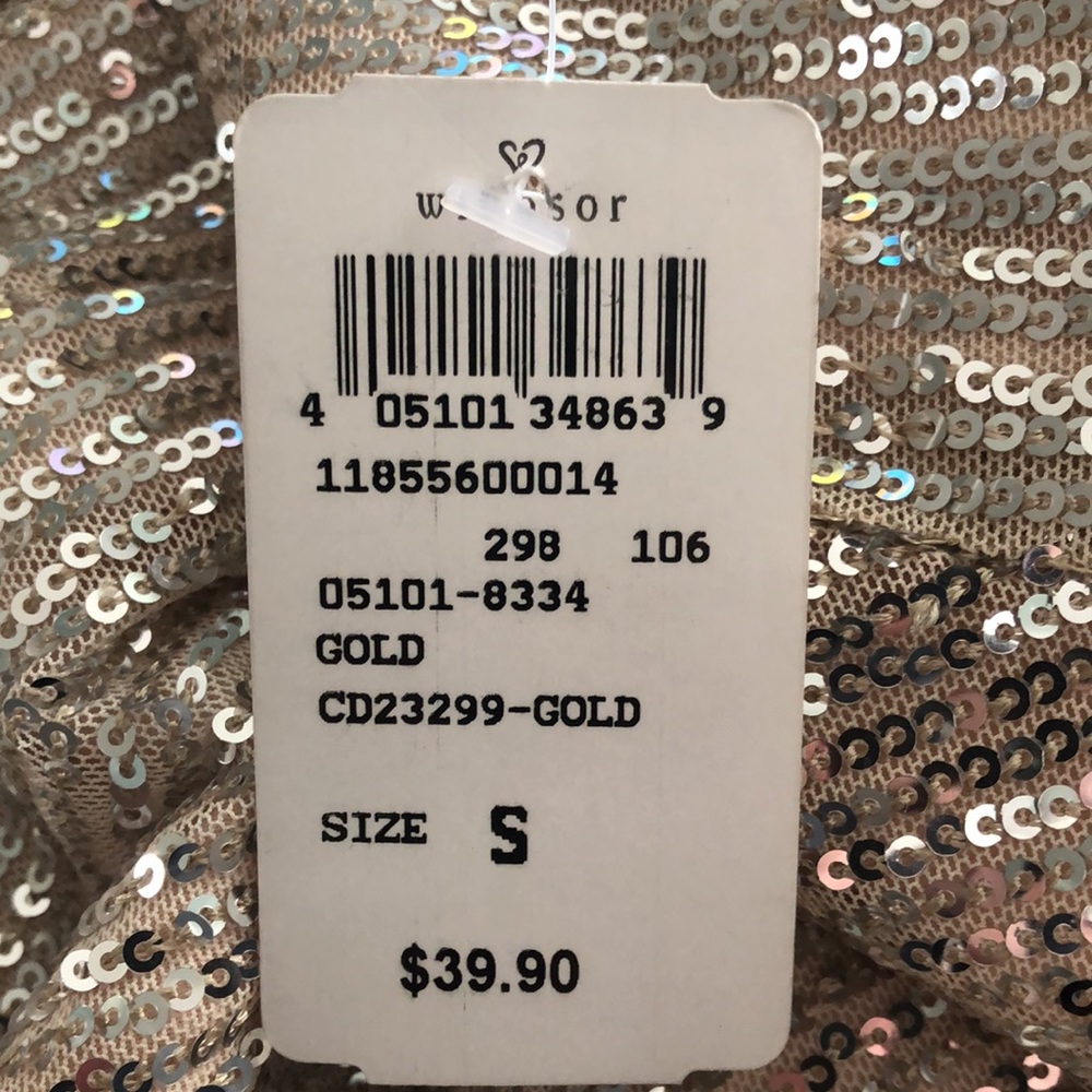 Windsor, gold sequin short dress, size small - Picture 4 of 4